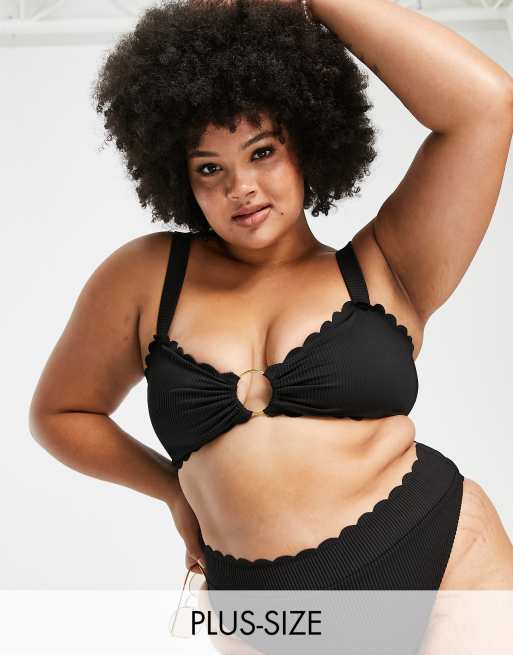South Beach Curve - Exclusivité - Mix and Match - Bikini à bords festonnés - Noir, 4 de 5