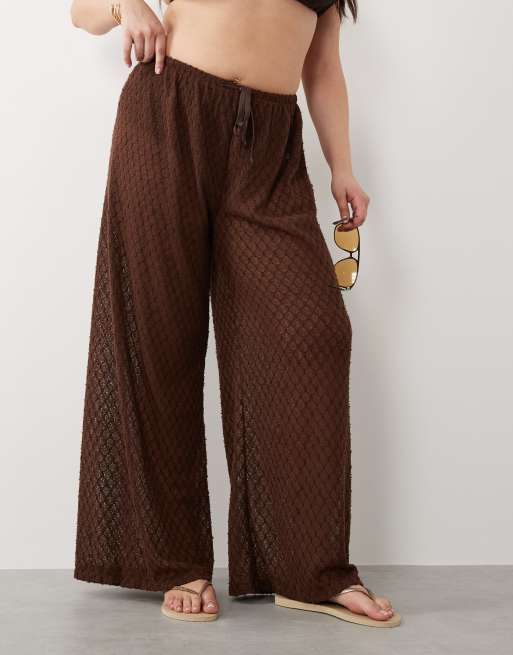 South Beach Curve - Pantaloni da mare in maglia marrone moka, 2 di 5