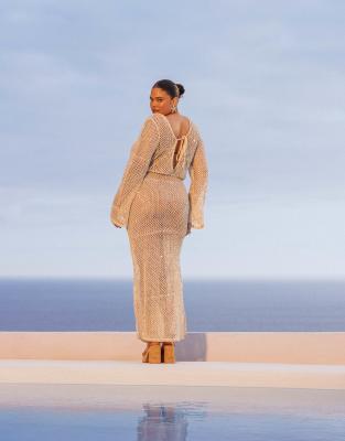 curve beach dresses Golden Hour Goddess Flowy Maxi Sundress | Cutout Maxi Dress | Backless Flowy Maxi