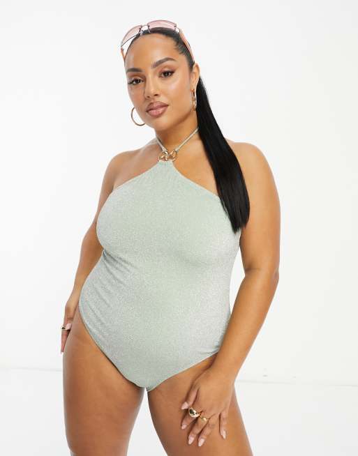 Green swimsuit hot sale plus size