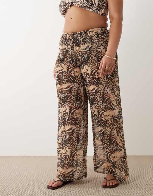 South Beach Curve – Strandhose mit weitem Bein und Leopardenmuster, 2 von 5