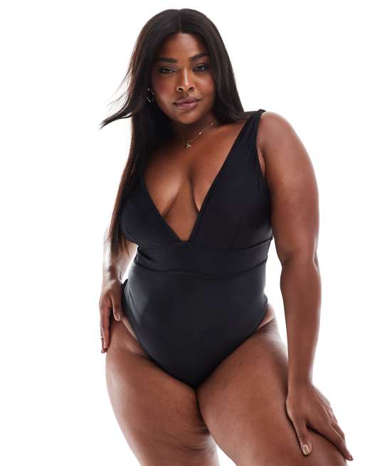 Black swimsuit with belt sales