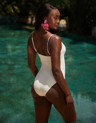 South Beach Cut Out Swimsuit With Bubblegum Bead Details