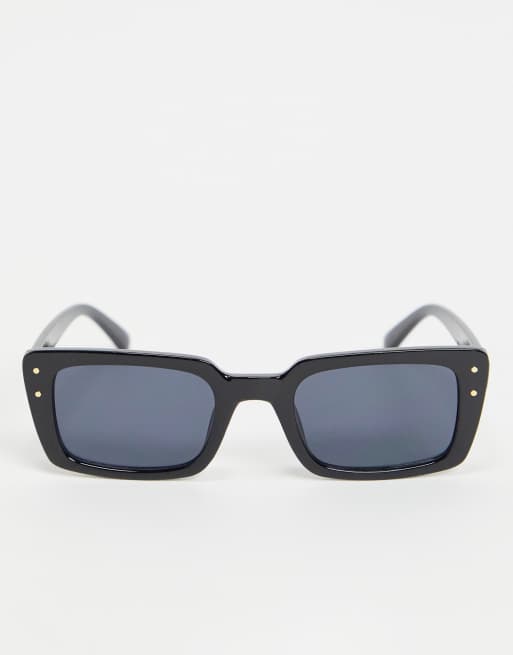 South Beach – Czarne prostokątne okulary przeciwsłoneczne oversize w stylu lat 90, 3 z 4