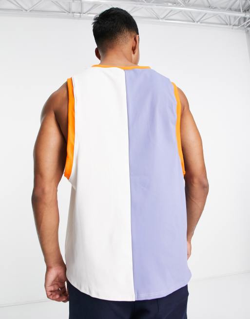 South Beach - Débardeur en polyester en deux parties - Bleu marine et crème , 2 de 4