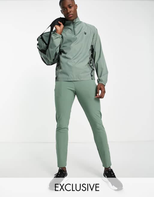 South Beach – dopasowane joggersy w kolorze khaki 