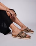 [South Beach] South Beach double buckle espadrille sandals in leopard-Multi 39 LEOPARD