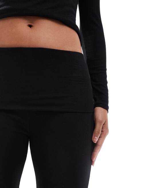 South Beach Double layer rib jersey  fold-over flares in black, 2 of 5