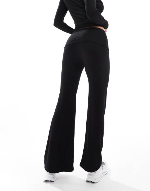 South Beach Double layer rib jersey  fold-over flares in black, 5 of 5