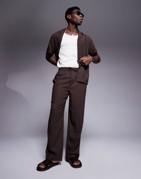 South Beach drawstring beach pants in brown - view 1