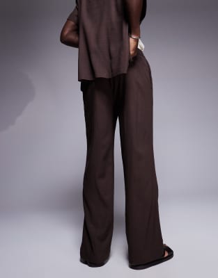 Shop South Beach Drawstring Beach Pants In Brown