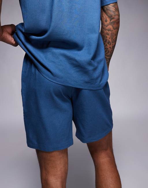 South Beach drawstring beach shorts in navy blue, 3 of 5