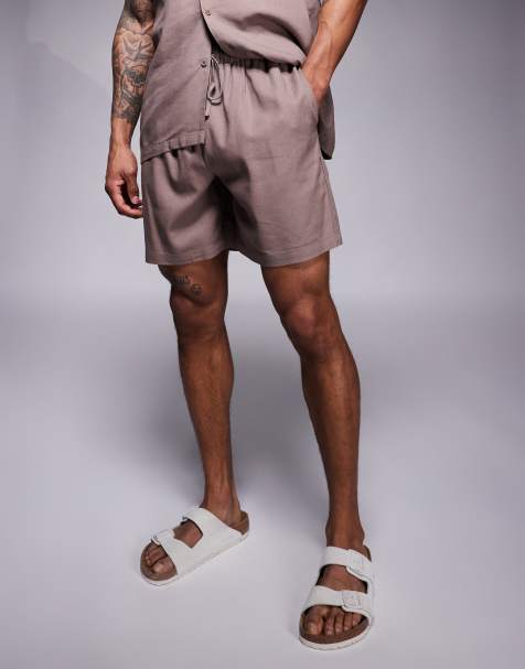 South Beach drawstring beach shorts in stone (part of a set) - view 1