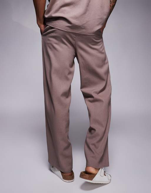 South Beach drawstring beach trouser co-ord in stone, 3 of 5