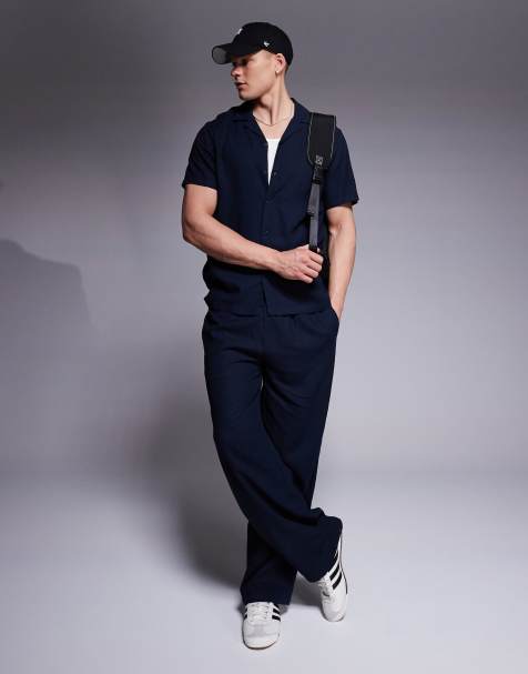 South Beach drawstring beach trouser in slate blue - view 1