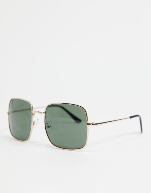 South Beach – Eckige Sonnenbrille mit goldfarbenem Rahmen