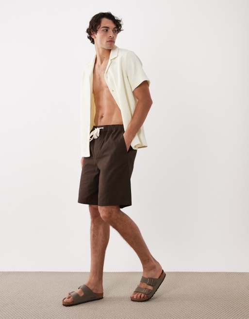 South Beach embossed beach shirt in cream, 2 of 5