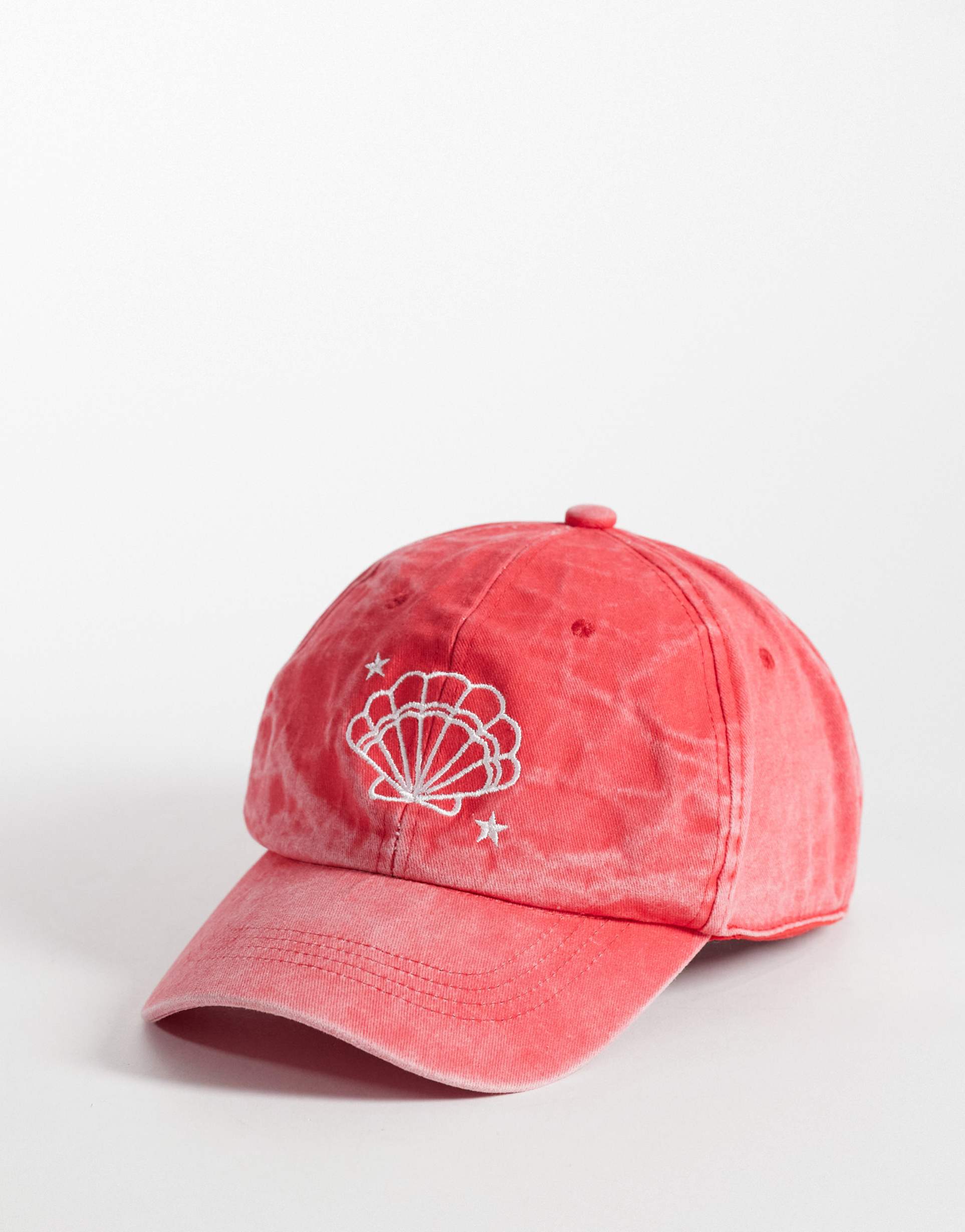 south beach embroidered shell cap in washed red