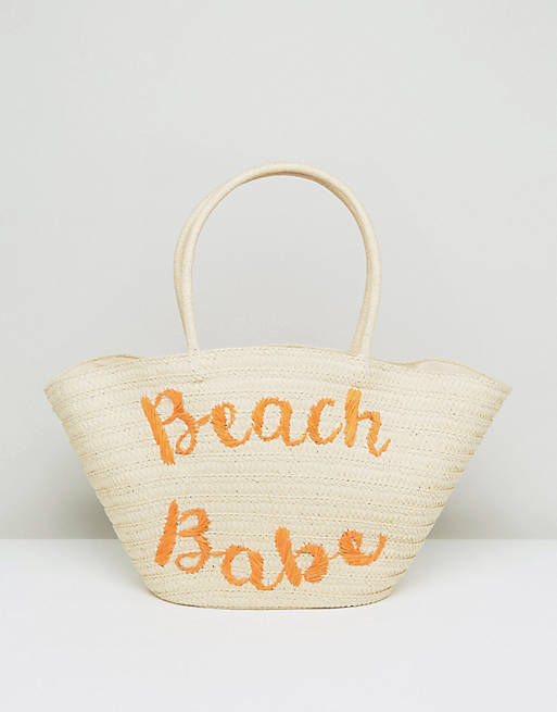 South Beach Embroidered Straw Bag