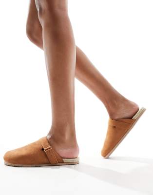 South Beach espadrille clogs tan