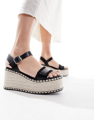 South Beach espadrille wedges in mono