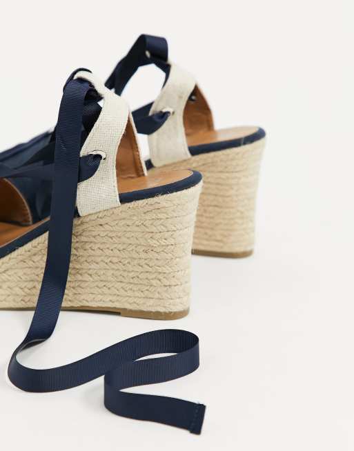 Espadrillas con zeppa on sale blu