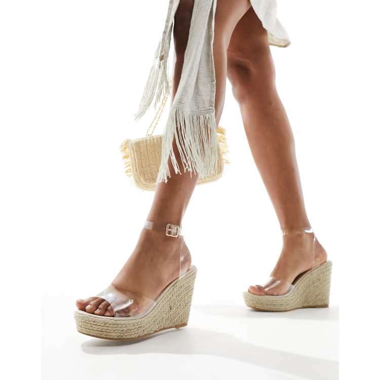 South Beach Espadrilles mit Keilabsatz im transparenten Design ASOS