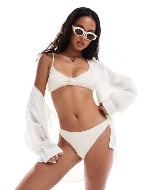South Beach essentials crinkle bikini in coconut - view 1