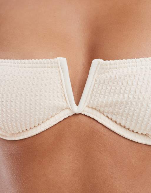South Beach – Essentials – Gekräuseltes Bügel-Bikinioberteil in Kokosnussweiß, 3 von 4