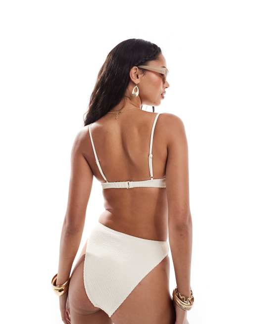 South Beach - Essentials - Haut de bikini froissé à armatures - Noix de coco, 4 de 4