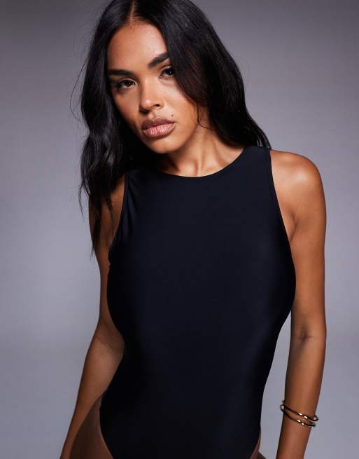 South Beach - Essentials - Maillot de bain à col montant façon débardeur - Noir, 3 de 4