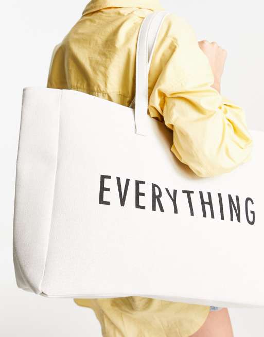 South Beach everything oversized tote bag in cream | ASOS