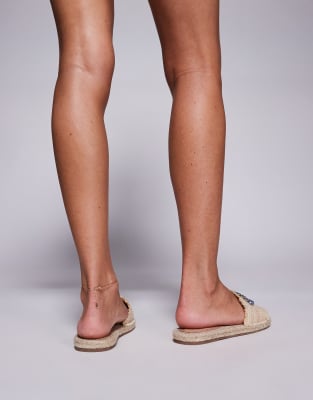 South Beach Evil Eye Sandals In Neutral