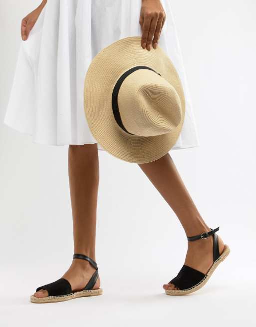 South Beach Exclusive Black Ankle Strap Espadrilles ASOS
