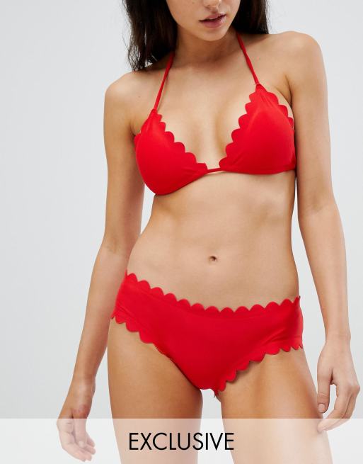 South Beach – Exclusive – Dół od bikini typu Mix & Match z falistą krawędzią
