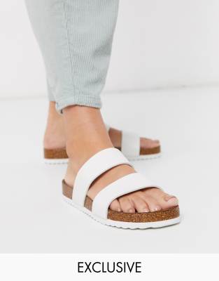 slip on sandals white