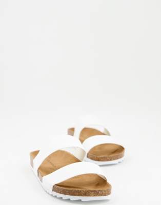 double strap footbed sliders