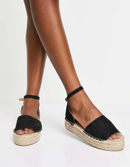 South Beach Exclusive flatform espadrilles in black ASOS