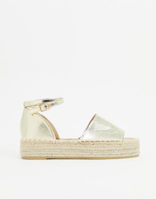 gold flatform espadrilles