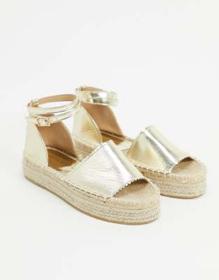 gold flatform espadrilles