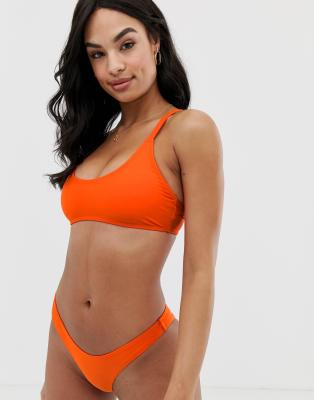 neon orange bikini top