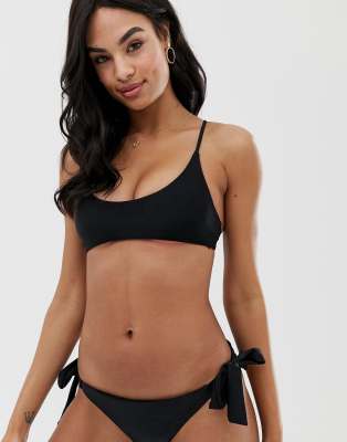 black scoop neck bikini