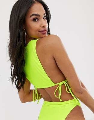 neon yellow swim top