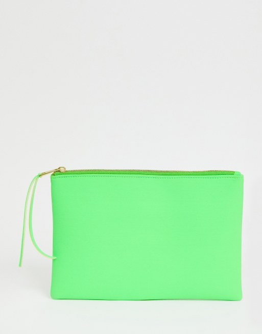 Neon green cheap clutch bag