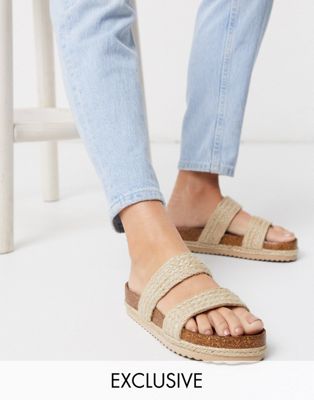 two strap slip on sandals
