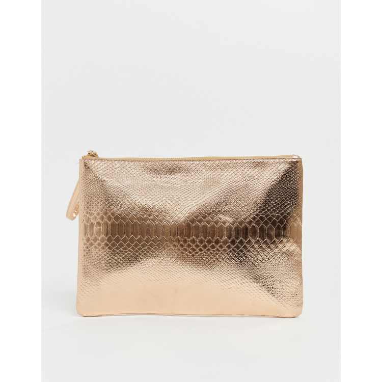 Rose gold 2024 clutch bag asos