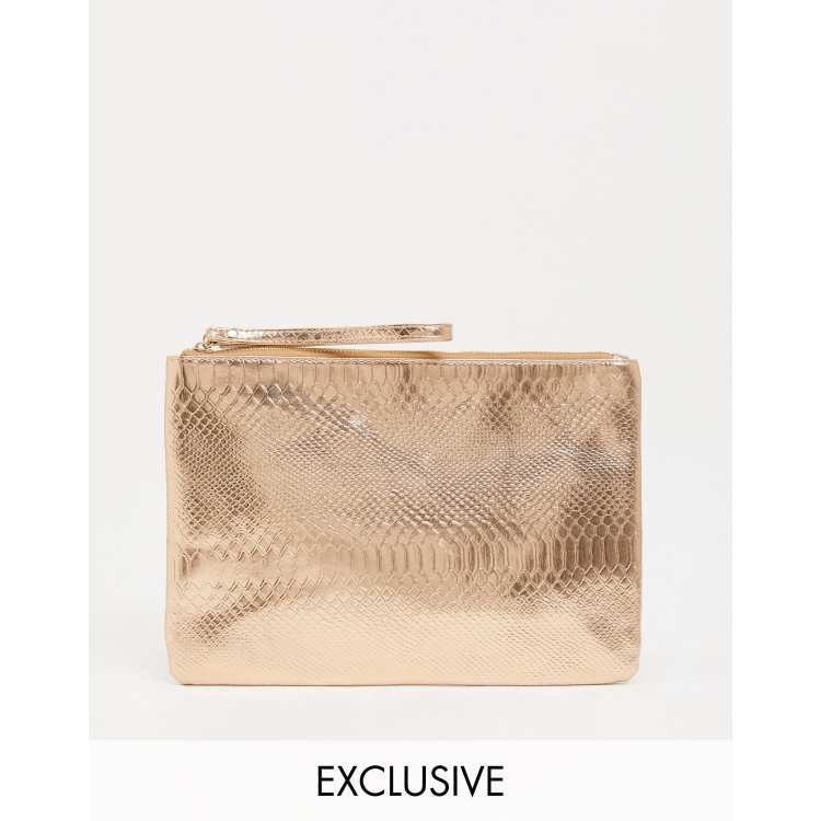 Asos rose sale gold clutch