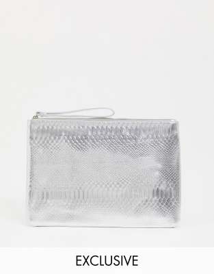 silver metallic clutch