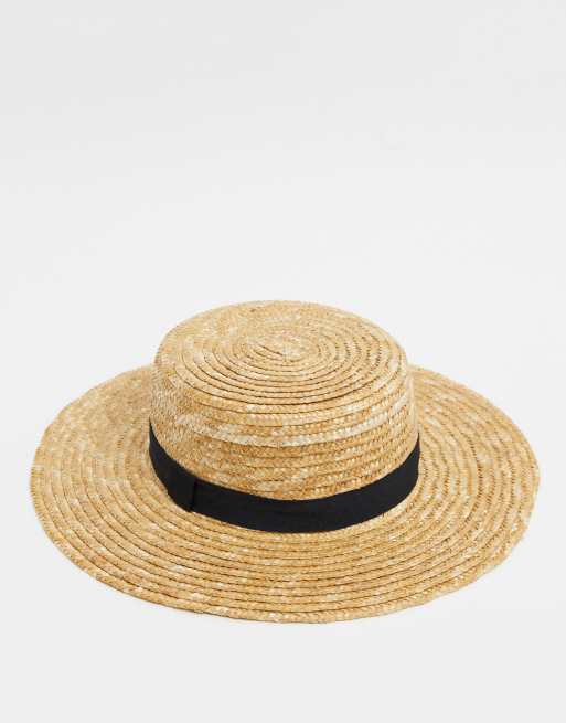 South Beach - Exclusivité - Canotier de paille avec ruban noir et tour de tête réglable, 3 de 4