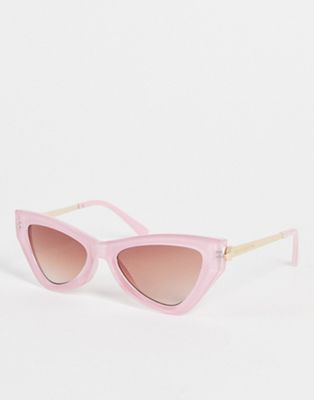 South Beach 90s cat eye sunglasses in pink tortoiseshell resin